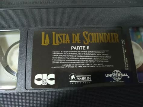 La Liste De Schindler Steven Spielberg Liam Neeson X Vhs Film Tape