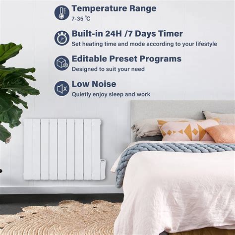 BTGGG 1500W Electric Oil Filled Radiators Wall Mounted Electric Heater