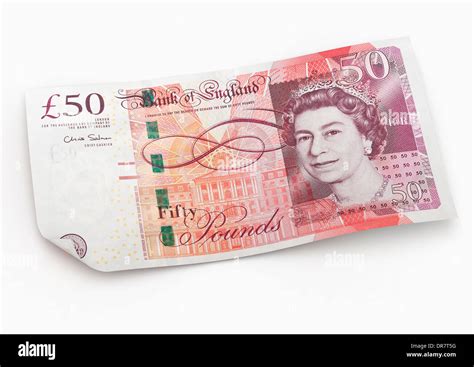 50 Pound Note Sterling British Currency On White Background Stock Photo