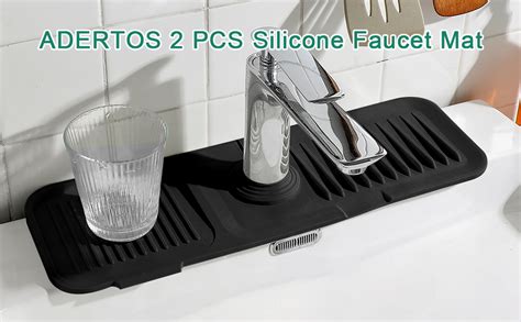 ADERTOS 2 PCS Silicone Faucet Mat Kitchen Sink Splash Guard Silicone