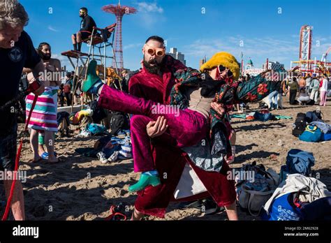 Brooklyn New York January Coney Island Polar Bear Club