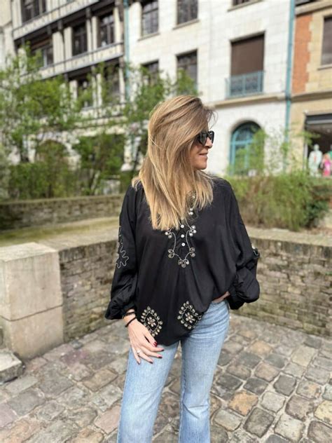 Blouse bohème noire Concept Store En Ligne Jade Lisa