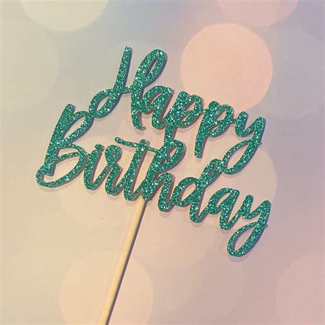 Happy Birthday Cake Topper Glitter Cardstock Any Color Artofit