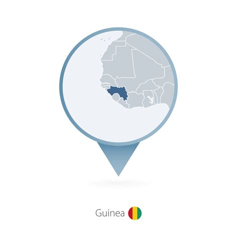 Mapa Alfiler Con Detallado Mapa De Guinea Y Vecino Pa Ses