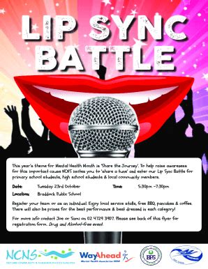 Fillable Online Lip Sync Battle Flyer And Registration Form 1 Fax