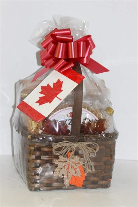 A Canadian-themed maple-leaf gift basket - Bravo Baskets