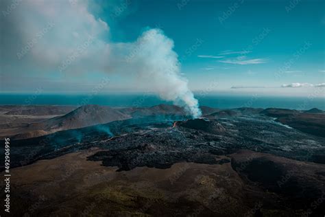 Fagradalsfjall volcano eruption in Iceland. September 2021. Stock Photo | Adobe Stock