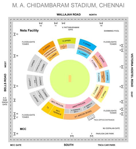 Chepauk stadium map - Chepauk stadium stands layout map (Tamil Nadu ...