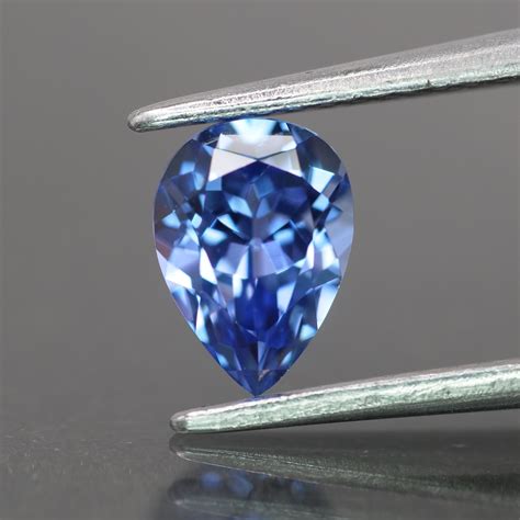 Sapphire | Light Blue color, lab created, pear cut, 7x5mm VS 1ct | Eden