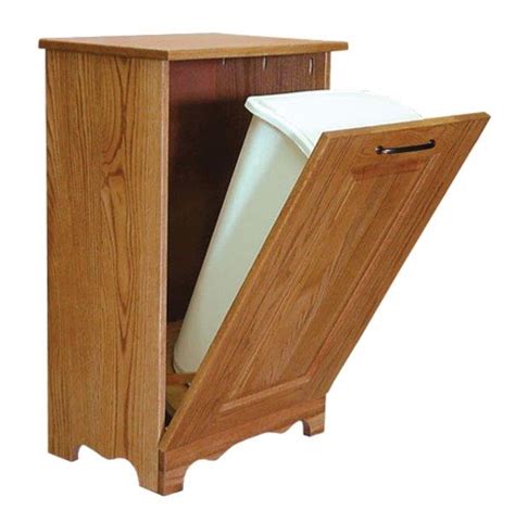 Rustic Oak Trash Bin Gallon Tilt Out Can