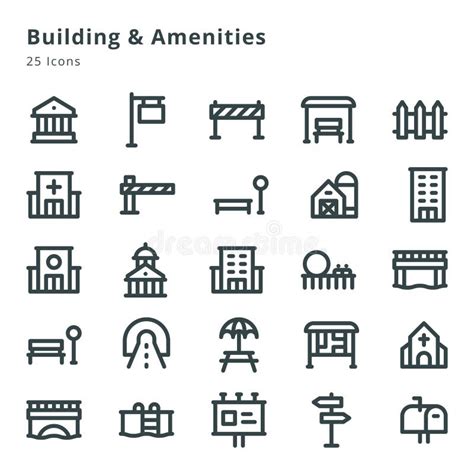 City Amenities Icon Collection Stock Illustrations – 27 City Amenities ...