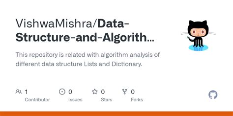 GitHub VishwaMishra Data Structure And Algorithm Using Python This