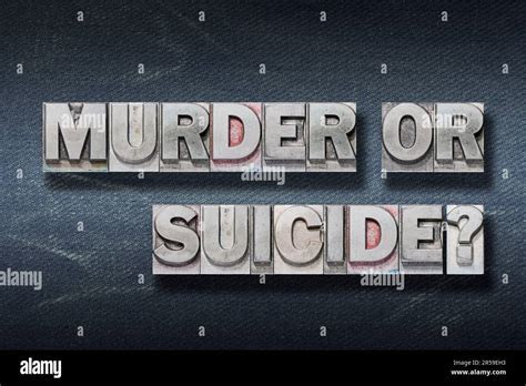 Murder Or Suicide Question Made From Metallic Letterpress On Dark Jeans