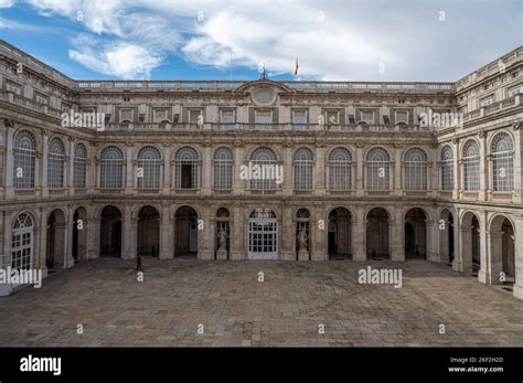 Beautiful architecture inside the Royal Palace of Madrid Stock Photo ...