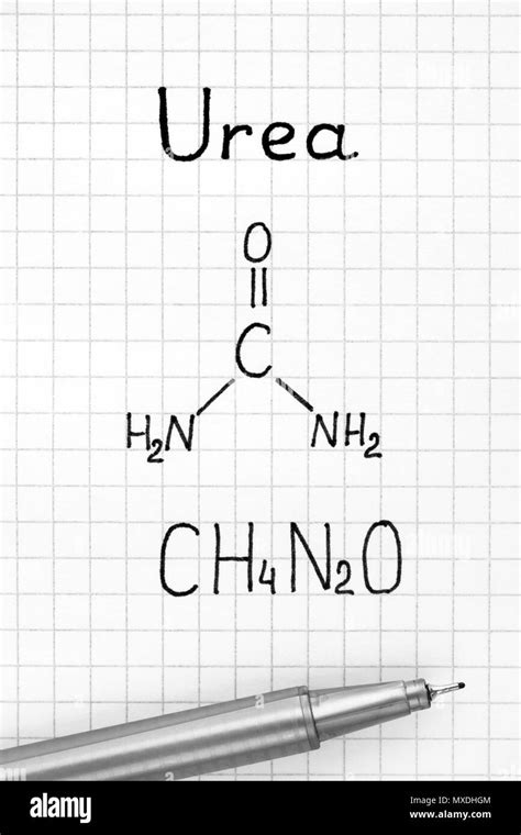 Chemical Formula Of Urea With Pen Close Up Stock Photo Alamy