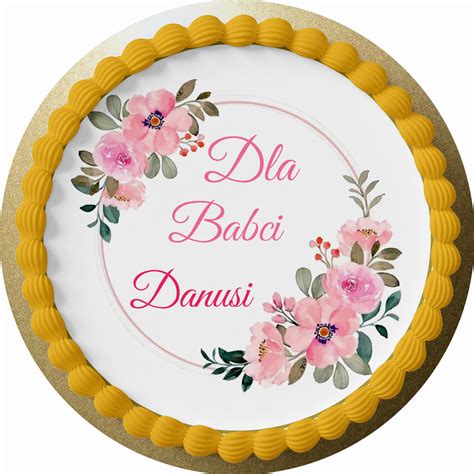 Opłatek Na Tort Dla Babci 20cm Tekst Wafers Premium