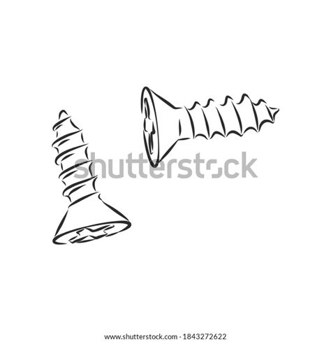 Screws Nails Isolated On A White Background Vector Illustration