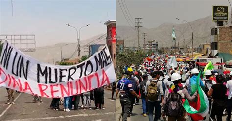 Protestas en Lima cientos de manifestantes marchan desde Huaycán hacia