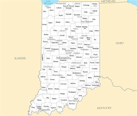 Indiana Cities And Towns MapSof Net