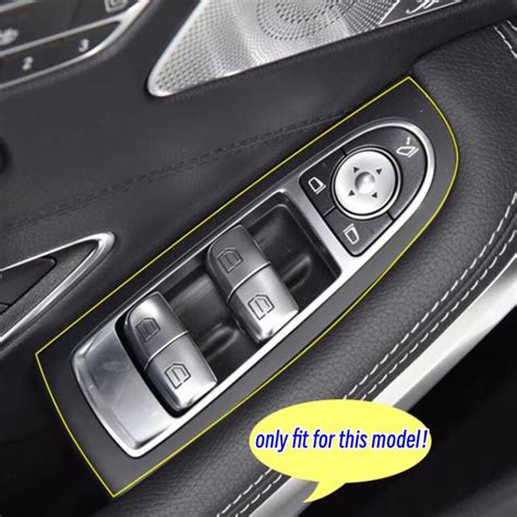 Cheap Car Styling Door Window Glass Lift Switch Frame Cover Trim Stickers For Mercedes Benz S