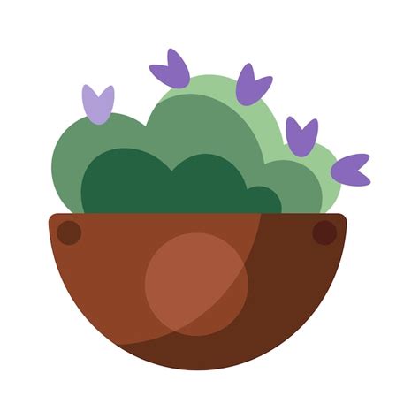 Planta casera en una maceta ilustración plana Vector Premium