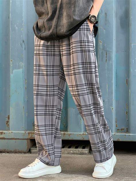 Manfinity Hypemode Men Plaid Drawstring Waist Pants Shein Usa