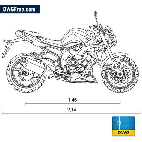 Motorcycle Drawing CAD Blocks Dwg In Autocad 2D