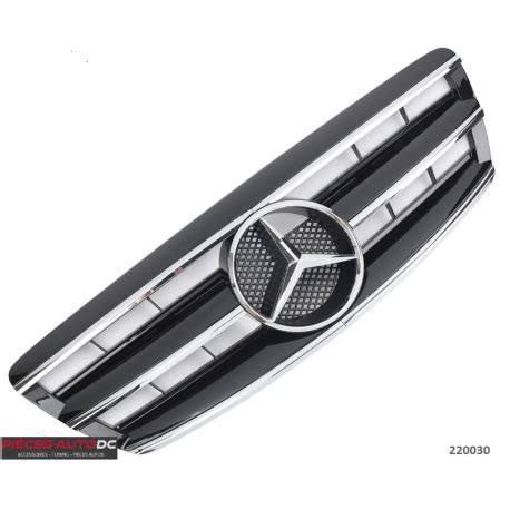 CALANDRE LOOK AMG MERCEDES CLASS S W220 S AB 10 2002 NOIR CHROME LOGO