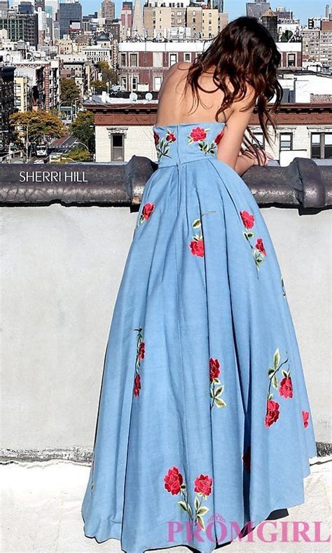 Style Sh 51154 Back Image Denim Prom Dresses Prom Dresses Elegant