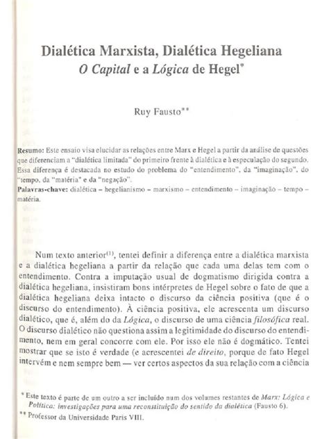 Dialética Marxista E Dialética Hegeliana Pdf