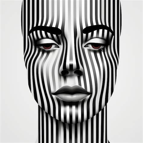 Premium Photo Parallel Vector Op Art Abstract Fashion Female Striped Face