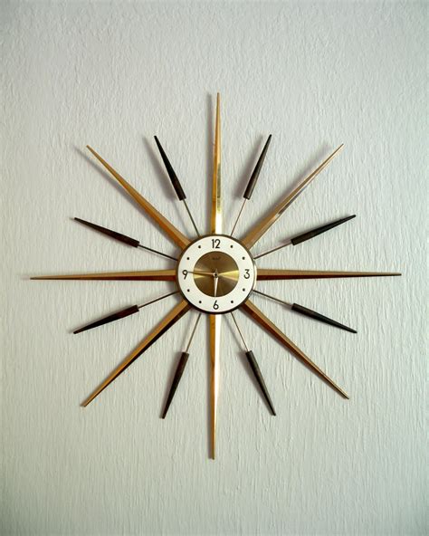 Mid Century Modern Roxhall Starburst Wall Clock By Luola On Etsy