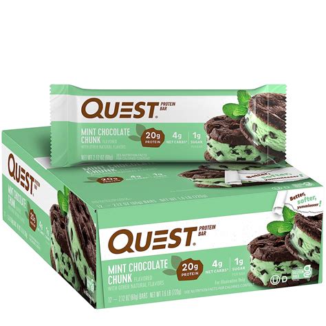 Quest Nutrition Barra De Prote Na De Trozos De Chocolate Menta Alto En