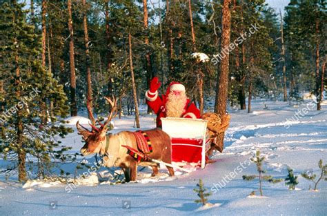 Santa Claus His Reindeers Lapland 1995 Editorial Stock Photo - Stock Image | Shutterstock