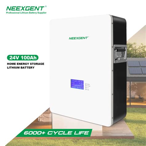 Neexgent Solar Wall Mounted 2 4kw 24v 100ah Lifepo4 Lithium Ion Battery