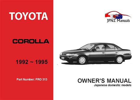 Toyota Corolla Sedan Owner S User Manual In English