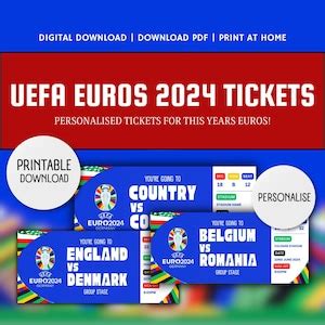 UEFA EURO 2024 Custom Tickets, Custom EUROS Tickets, Personalised Football Ticket, Football Gift ...