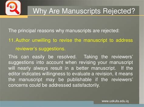 Reasons For Manuscript Rejection