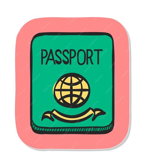 Premium Vector Hand Drawn Passport Icon In Sticker Style Vector Illustration