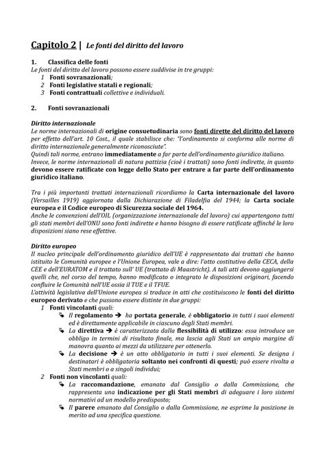 Capitolo Diritto Del Lavoro Compendio De Simone Capitolo Le