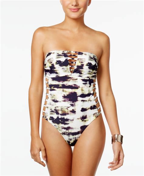 Strapless Cut Out One Piece Swimsuit Ibikini Cyou