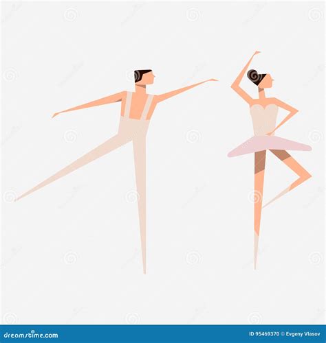 Ballerina Slender Legs In Ballet Slippers Vector Illustration