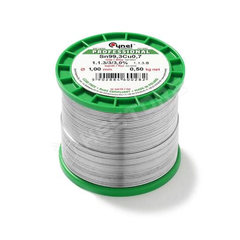 Sn99.3Cu0.7-1mm-500g / Ólommentes forrasztóón, Sn99.3Cu0.7, 1.1.3B, 1mm ...