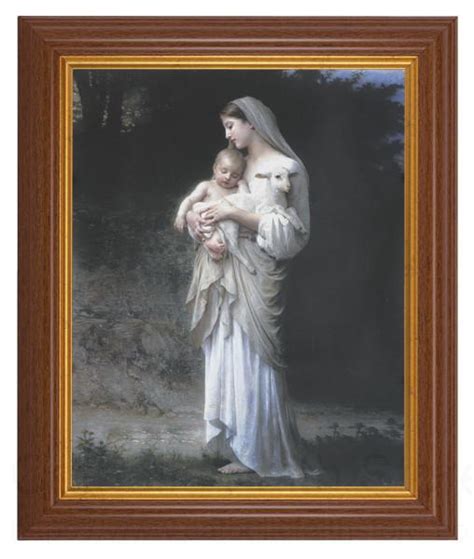 Divine Innocence By Bouguereau 8x10 Textured Artboard Dark Walnut Frame