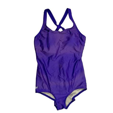 Speedo Swim Vtg Y2k Speedo Spell Out Faded One Piece Swimsuit Purple Poshmark