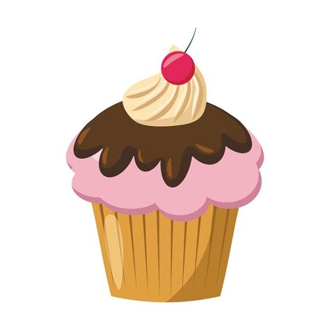 Icono De Cupcake De Cereza Estilo De Dibujos Animados Vector De The