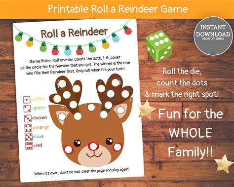 Roll A Reindeer Mom Wife Busy Life