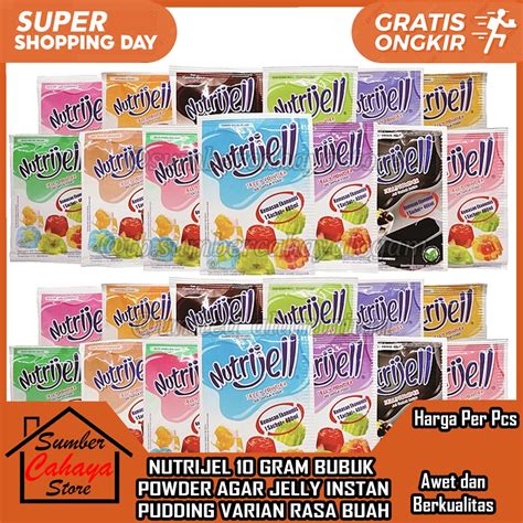 Jual Nutrijell Nutrijel Gram Bubuk Agar Jelly Pudding Instan