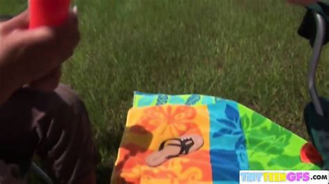 Brookeskye And Asian Babe Licking And Masturbating Dildo Outdoor