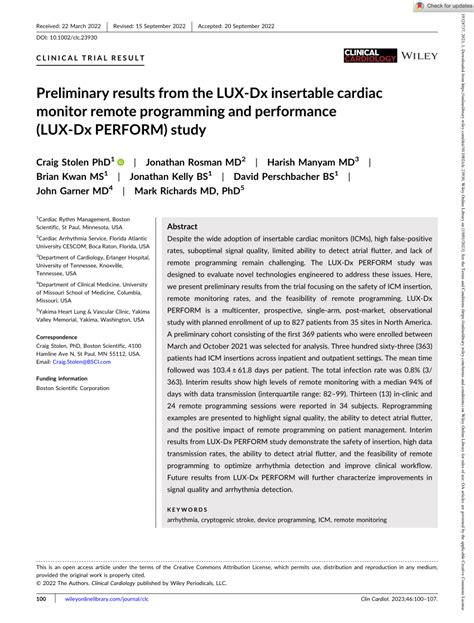 Pdf Preliminary Results From The Luxdx Insertable Cardiac Monitor